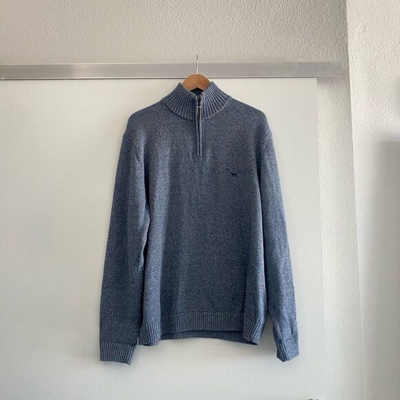 Rodd & Gunn Merrick Bay 1/4 Zip Cotton Sweater in Indigo Size XL - Picture 6 of 12